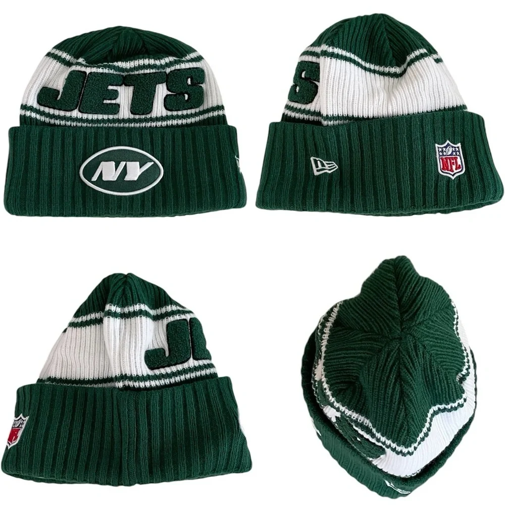 New Era NFL 2024 New York Jets Fleece Lined Cuffed Knit Green Hat Men’s M/L - Picture 9 of 9